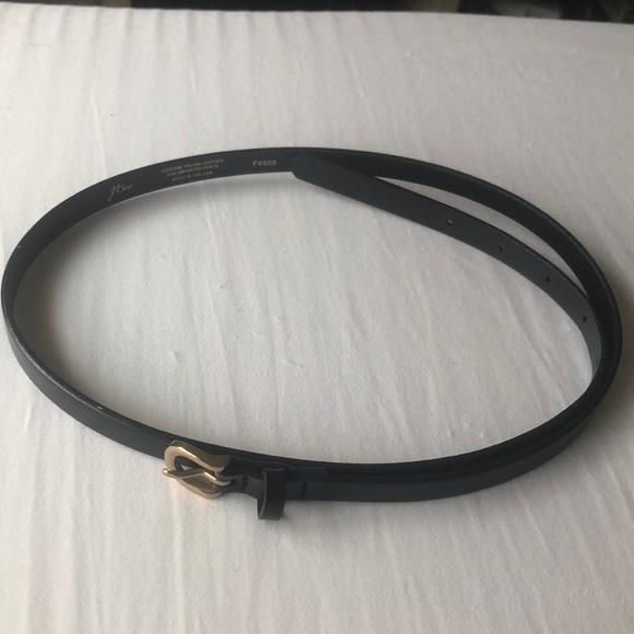 JCrew genuine Italian leather skinny black belt, Small